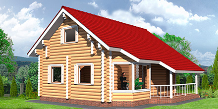 Проект деревянного дома Проект дома из оцилиндрованного бревна ОД-2 в Ярославле