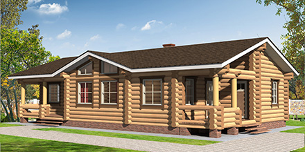 Проект деревянного дома Проект дома из оцилиндрованного бревна ОД-4 в Ярославле