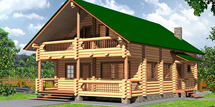 Проект деревянного дома Проект дома из оцилиндрованного бревна ОД-8 в Ярославле