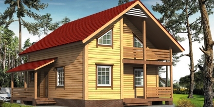 Проект деревянного дома Каркасный дом КД-10 в Ярославле