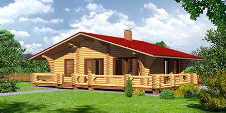 Проект деревянного дома Проект дома из оцилиндрованного бревна ОД-1 в Ярославле